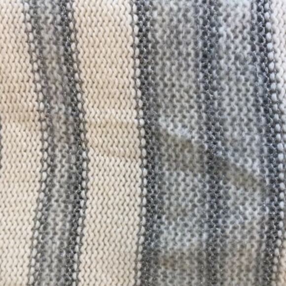 Ann Taylor LOFT Cream Silver Metallic Stripe 3/4 Sleeve Sweater Women’s Size Sm - Picture 6 of 8